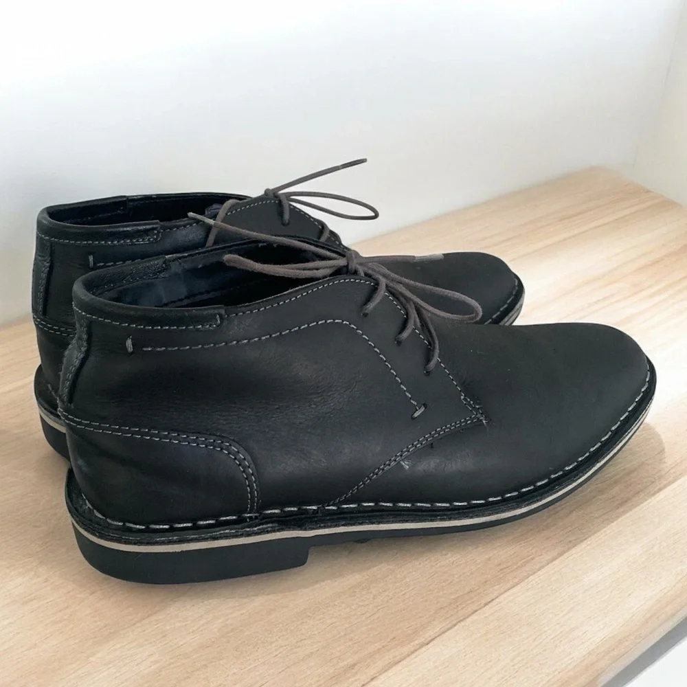Vintage STEVE MADDEN Leather Harken Chukka Boot Mens Size 7.5 Black